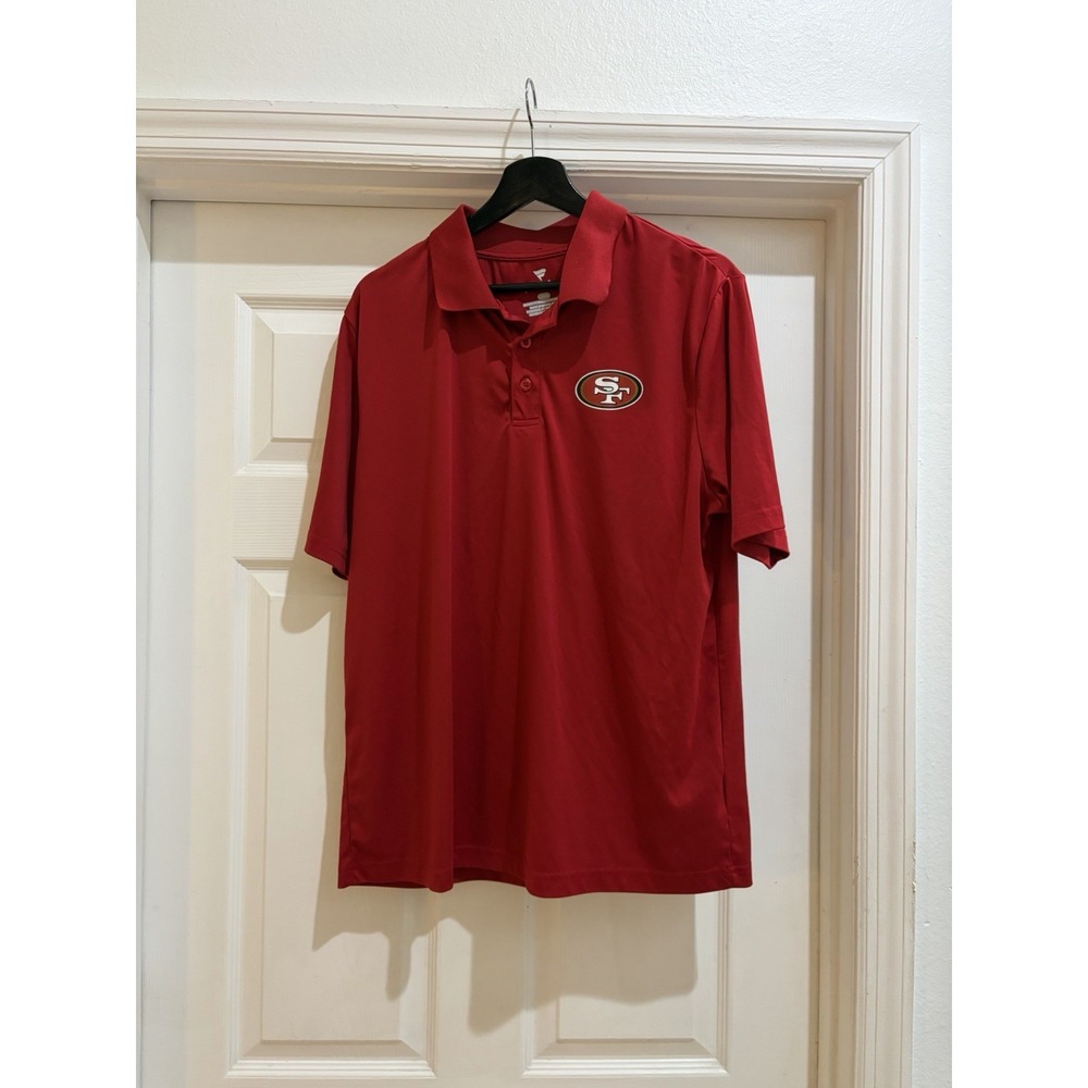 Fanatics San Francisco 49ers Red Performance Polo Shirt Men's Size Large NFL